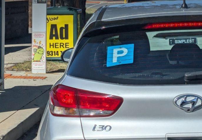 Blue P Plates Victoria Roads in Australia